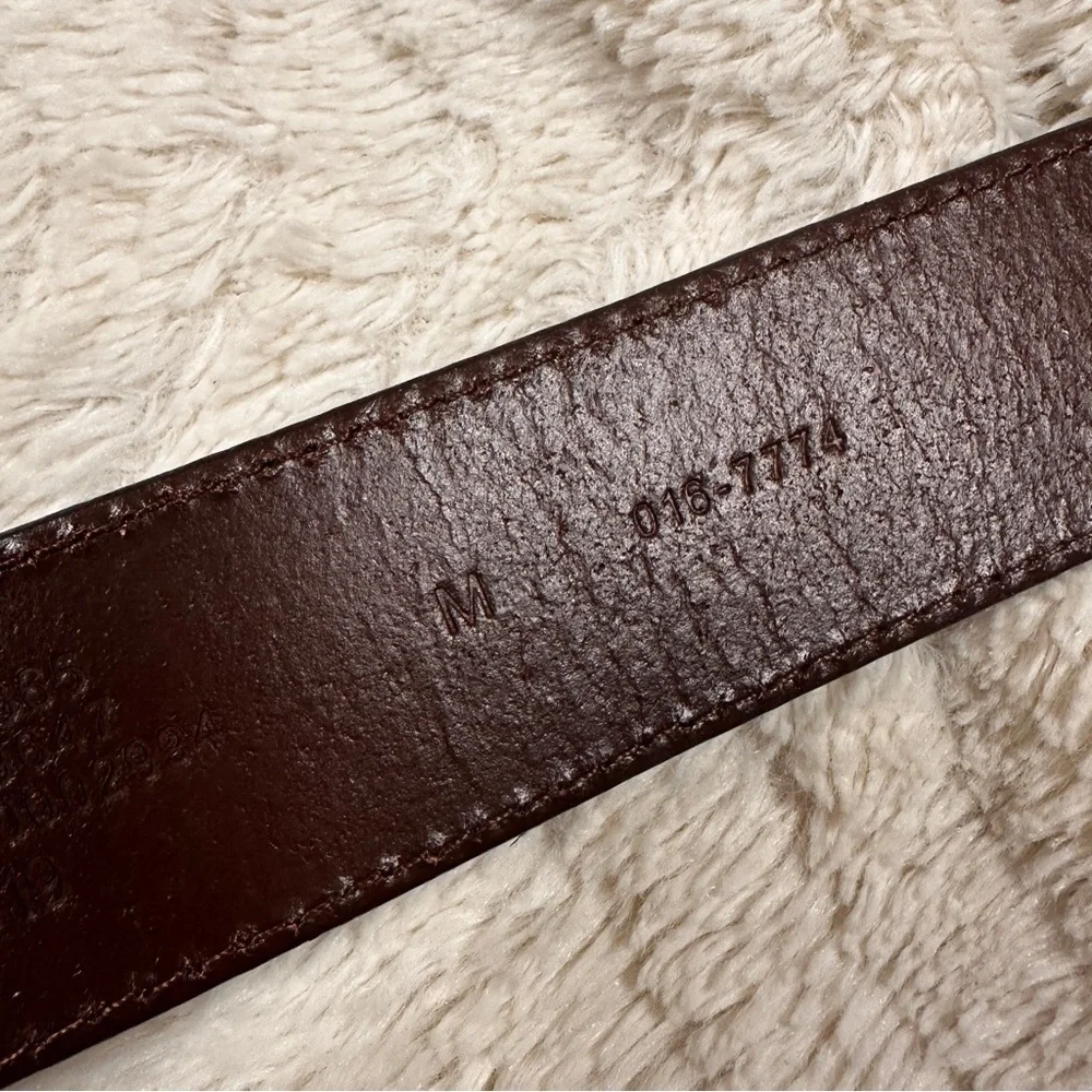 Eddie Bauer Mens Brown Genuine Leather Brass Buckle Belt Size M